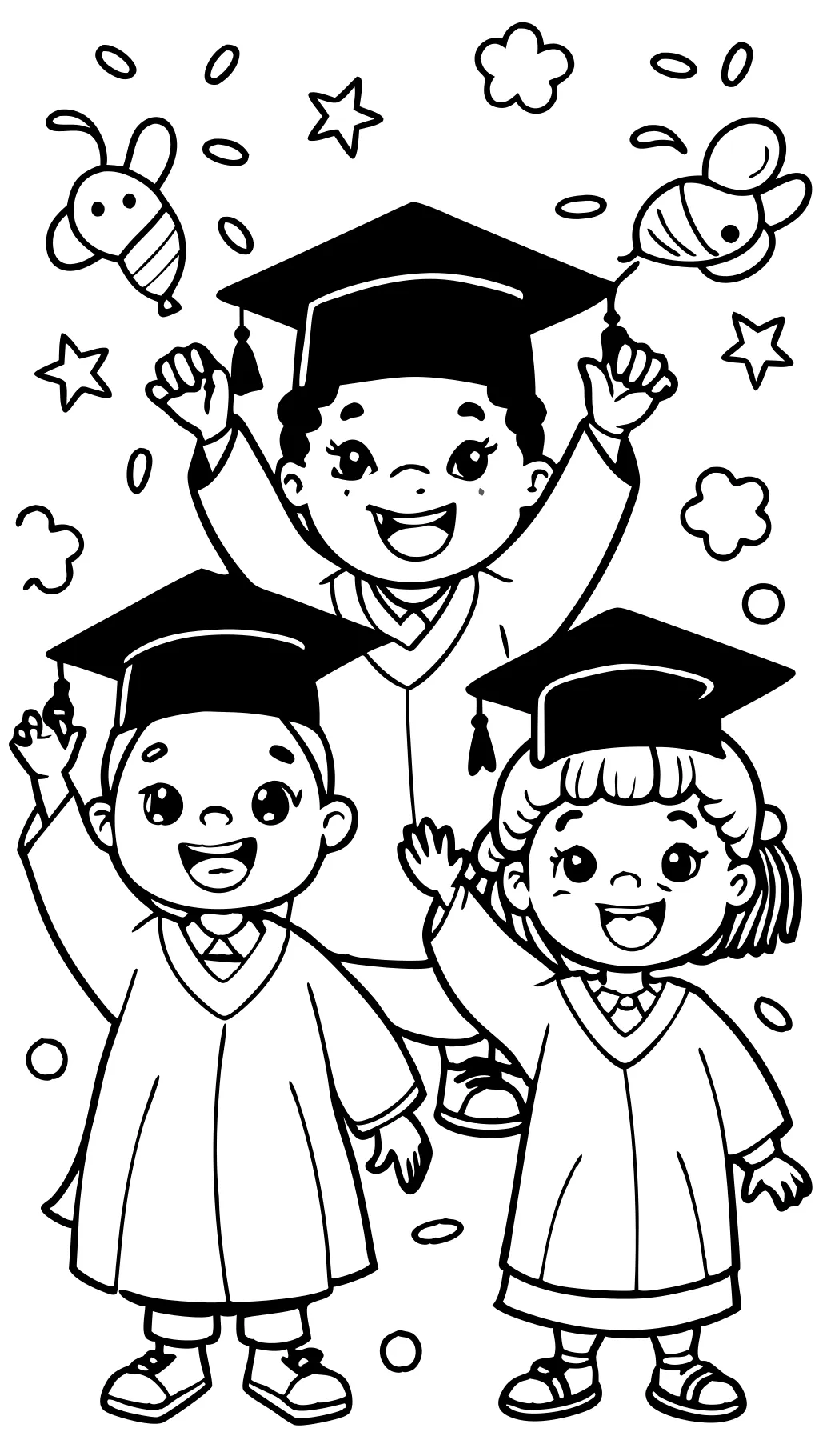 páginas para colorear de graduación en preescolar